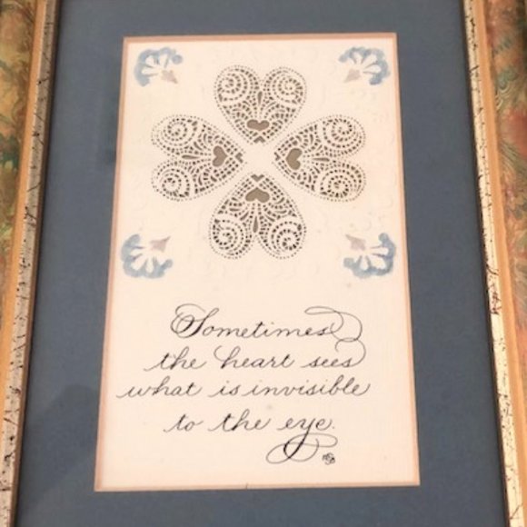 Vintage Hearts on Embossed Paper Print - Picture 5 of 7